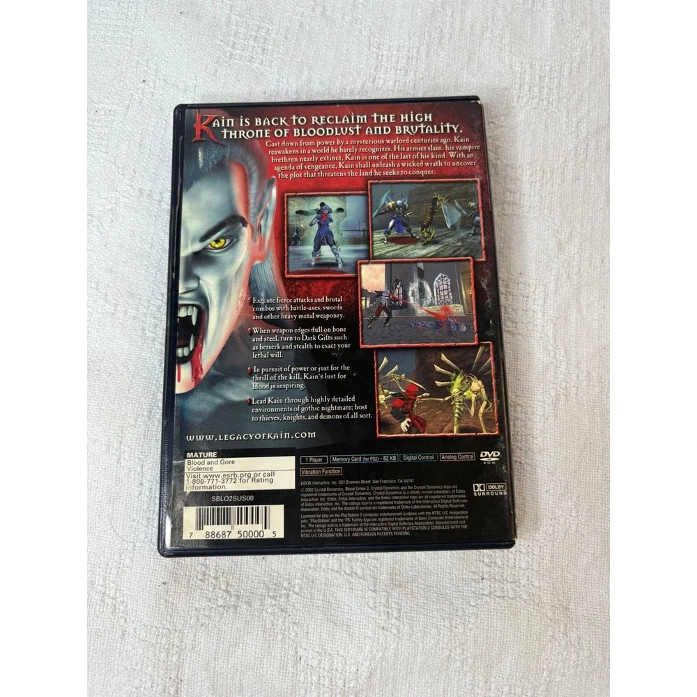 Blood Omen 2 PS2 Playstation 2 Game Legacy of Kain Series Action Adventure